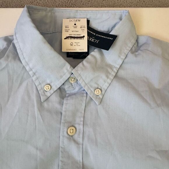 $75 J Crew blue button up performance size Large m3 - Picture 3 of 5